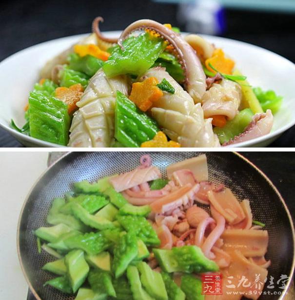 苦瓜爆鱿魚