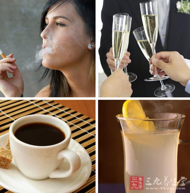 戒除煙酒、咖啡濃茶和碳酸型飲料