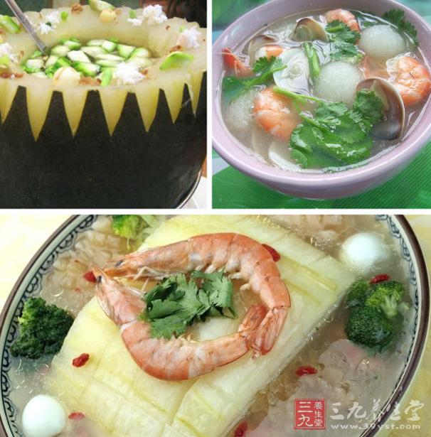 冬瓜最大優點是很好的減肥食材,而且還有抗衰老的作用,久食可保持皮膚潔白如玉,潤澤光滑。 冬瓜最大優點是很好的減肥食材,而且還有抗衰老的作用,久食可保持皮膚潔白如玉,潤澤光滑。