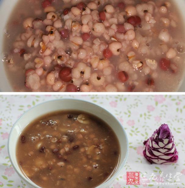 薏米和紅豆按2:1配洗淨浸泡一晚 薏米和紅豆按2:1配洗淨浸泡一晚