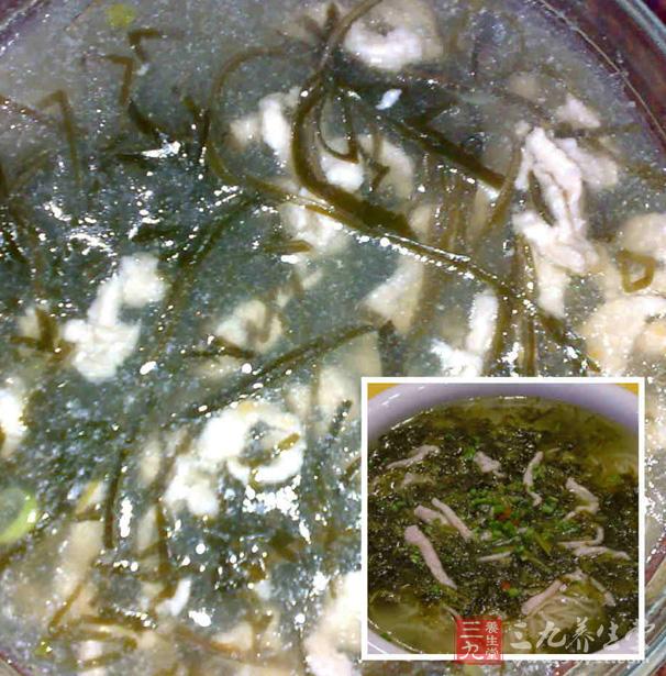 海帶肉絲蛋湯。