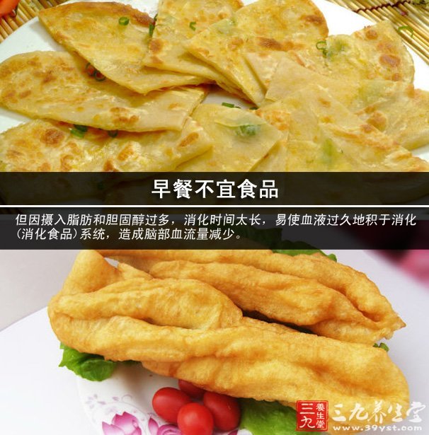 早餐不宜食品