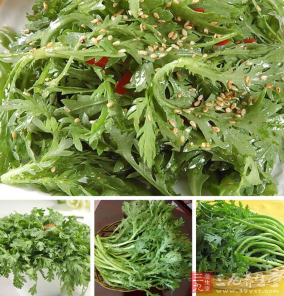 做法：鍋中的水燒開，放入茼蒿菜，