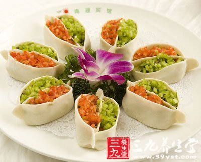 多彩韭菜鮮肉蝦仁蒸餃