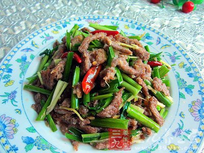 姜蒜炒羊肉絲