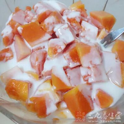 木瓜中的木瓜蛋白酶，可將脂肪分解為脂肪酸