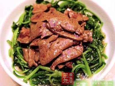 豬肝炒菠菜
